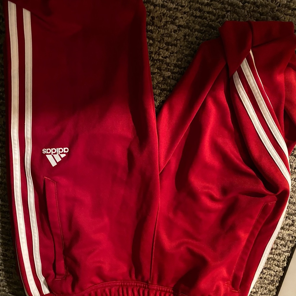 Women’s size S adidas red tiro pants
